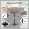 2er-Set Barhocker höhenverstellbar drehbar mit Armlehne Rattan Metall Vintage Küchensessel Tresenhocker Bild 5