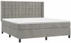 vidaXL Boxspringbett mit Matratze & LED Hellgrau 160x200 cm Samt 3139811 Bild 4