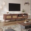 HAUSS SPOLE TV-Schrank TV-Schrank für 80-Zoll-Fernseher mit 2 Rattantüren, 2 Schublade, Braun (Fernsehtisch,TV-Ständer, Fernsehschrank, 1-St, für 80-Zoll-Fernseher) mit 2 Rattantüren, 2 Schubladen Bild 2