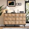 Sideboard 120 x 40 x 85 cm aus MDF/Spanplatte in Schwarz & Holzoptik mit 6 Schubladen Bild 2