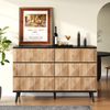 Sideboard 120 x 40 x 85 cm aus MDF/Spanplatte in Schwarz & Holzoptik mit 6 Schubladen Bild 4