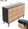 Sideboard 120 x 40 x 85 cm aus MDF/Spanplatte in Schwarz & Holzoptik mit 6 Schubladen Bild 5