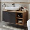 Roomart LOTUS-I-95 Badmöbel Set– 2-teiliges Badezimmermöbel Set - Waschbecken mit Unterschrank - H 45 x B 45 x T 95 cm • Anthrazit-Eiche Bild 4