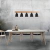 ZMH Pendelleuchte, 5-flammig, E27, Schwarz, Durchmesser 102 cm, moderne Esszimmerlampe aus Metall und Holz für Schlafzimmer, Küche, Flur Bild 5