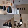 ZMH Pendelleuchte, 5-flammig, E27, Schwarz, Durchmesser 102 cm, moderne Esszimmerlampe aus Metall und Holz für Schlafzimmer, Küche, Flur Bild 3