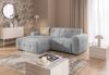 luma-home Modernes Ecksofa mit Ottomane links, markante Steppungen, Chenille in Hellgrau, 234 x 161 x 79 cm Bild 3