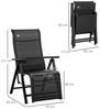Outsunny Gartenliege Sonnenliege 1 Position verstellbar, Liegestuhl, 1 St, Schwerelosigkeitssessel, Textilene Schwarz 70L x 65B x 111H cm Bild 2