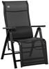 Outsunny Gartenliege Sonnenliege 1 Position verstellbar, Liegestuhl, 1 St, Schwerelosigkeitssessel, Textilene Schwarz 70L x 65B x 111H cm Bild 4