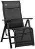 Outsunny Gartenliege Sonnenliege 1 Position verstellbar, Liegestuhl, 1 St, Schwerelosigkeitssessel, Textilene Schwarz 70L x 65B x 111H cm Bild 5