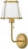 Elstead Lighting Clarke Wandleuchte mit Zugschalter Messing Leinenschirm creme Bild 3