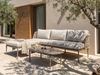 Garten Ecksofa mit Tisch 3-Sitzer LEFFE rechtsseitig Metall Beige Bild 3