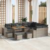vidaXL Garten-Sofa-Set mit Kissen mit Speicher mit Kissen 13 pcs Grau 3364003 Bild 1