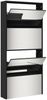 vidaXL Schuhschrank mit Spiegel 4 Fächer Schwarz 63x17x134 cm 3228274 Bild 4