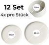 MiaMio Geschirr-Set Luxe Tafelservice für 4 Personen, 12-teilig, Weiß (12-tlg), 4 Personen, Keramik Bild 3
