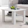 Couchtisch SV51868 Holz 60 x 42 x 60 cm Design Holztisch mit Ablage, Weiß Bild 4