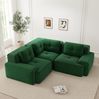 Ecksofa modular 69cm×177cm×104cm aus Cord in Grün – tiefes Sitzsofa mit weicher Polsterung und rutschfestem Standfuß Bild 3