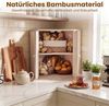 COSTWAY Brotkasten, Bambus, Massivholz, Doppelschicht-Brotbox aus Bambus mit verstellbarem Regal Bild 3