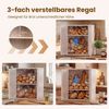 COSTWAY Brotkasten, Bambus, Massivholz, Doppelschicht-Brotbox aus Bambus mit verstellbarem Regal Bild 4