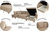 Trends by HG Wohnlandschaft Moritz U-Form, B: 324 cm, mit Bettfunktion, Bettkasten & Zierkissen Bild 3