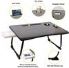 Klappbarer Laptoptisch Betttisch mit Schublade und Tassenhalter Schwarz Bild 3