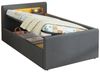 REDOM Polsterbett Funktionsbett Kinderbett (mit LED-Licht, USB-Ladeanschluss & Hydraulischem Stauraum, Samtstoff, Verstellbare Rückenlehnen, mit Regal und Nachtlicht, 90x200 cm), ohne Matratze Bild 4