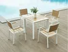 Vente-unique - NYROS Garden dining set Metall BeigeWeiß - B 60 cm x H 85 cm x L 56 cm Bild 2