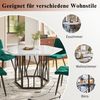Esstisch-Set 5-tlg, sechseckiger Marmortisch 115,5x100x75 cm + 4 grüne Samtstühle Bild 3