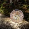 2x LED Solarleuchte, Kugel, Erdspieß, silber-grau, gold, H 38 cm Bild 2