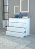 Dmora Kommode Hecate, Kommode mit 4 Schubladen, Schlafzimmerkommode, 100 % Made in Italy, 98 x 40 x 82 cm, glänzendes Weiß, Bild 4