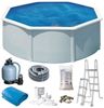SwimFun Stahlwandpool rund Ø350 × H132 cm – Komplett-Set in Weiß für Familie & Garten Bild 2