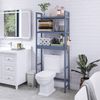 Bambus Badezimmer Toilettenregal mit 3-stufigen Regalen Grau 63x26x170cm Bild 2