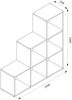 Treppenregal Schwarz 107.2 x 107.8 cm Vicco Bild 3