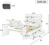 Novelux Jugendbett 140x200 mit Stauraum, Kopfteilregal und Klapptisch – Bettgestell aus Holzwerkstoff & Massivholz in Weiß, Lattenrost inklusive, FSC Bild 2