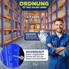 MASKO® Eckregal Lagerregal Schwerlastregal, Kellerregal, 180x75x40cm , bis 875 kg, 5 verstellbare Ablagen, MDF-Platten Regal aus Metall, Steckregal, Werkstattregal, Keller, Garage Orange / Blau Bild 5