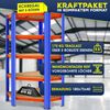 MASKO® Eckregal Lagerregal Schwerlastregal, Kellerregal, 180x75x40cm , bis 875 kg, 5 verstellbare Ablagen, MDF-Platten Regal aus Metall, Steckregal, Werkstattregal, Keller, Garage Orange / Blau Bild 2