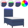 vidaXL Boxspringbett mit Matratze & LED Blau 90x200 cm Stoff 3134851 Bild 2