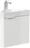 Gäste WC Eckbadmöbel Diamant Slimline Gästebad SoftClose weiß hochglanz : Weiss hochglanz Bild 3