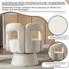 LVHOM Polsterstuhl 360° drehbar, Drehsessel Bouclé-Stoff, Loungesessel mit Armlehnen, Armlehnenstuhl Relaxsessel, Beige Bild 5