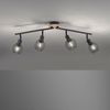 Deckenleuchte, schwarz, Holzoptik, Spots beweglich, L 92 cm Bild 4