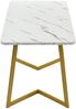 Esstisch 117x68x75 cm moderner Marmor-Küchentisch, Weiß/Gold, Metallbeine Bild 5