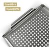 Grillschale Edelstahl für Gasgrill & Holzkohlegrill - 30x40cm | Grillplatte mit Löcher für Grillgemüse Grillzubehör Spülmaschinengeeignet Bild 5