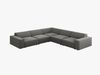 Micadoni Symmetrisches Ecksofa Jodie 6-Sitzer Samtstoff Hellgrau Bild 3