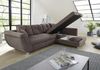 Ecksofa groß mit Rutschen-Armlehne Schlaffunktion Bettkasten Couch in Braun Bild 4