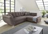 Ecksofa groß mit Rutschen-Armlehne Schlaffunktion Bettkasten Couch in Braun Bild 2