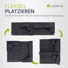 Juskys Sofa Coredo - modernes Cord Sofa mit Ottomane links, gemütliche Couch mit Schaumstoffpolsterung, Cordbezug & Kissen, modular - Dunkelgrau Bild 3