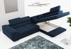 Ecksofa L-Form Couch mit Schlaffunktion und Verstellbare Kopfstützen - GUSTAW - Dunkelblau Boucle - Links Bild 3