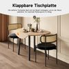 Klappbarer Esstisch, 100 x 100 cm, geeignet für 2-4 Personen, rund, Metallbeine, klappbare Tischplatte, geeignet für kleine Wohnungen, Eichenfarbe Bild 5
