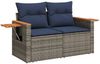 vidaXL 6-tlg. Garten-Sofagarnitur mit Kissen Grau Poly Rattan 3226845 Bild 3