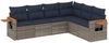 vidaXL 6-tlg. Garten-Sofagarnitur mit Kissen Grau Poly Rattan 3226845 Bild 2