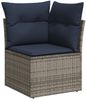 vidaXL 6-tlg. Garten-Sofagarnitur mit Kissen Grau Poly Rattan 3226845 Bild 4